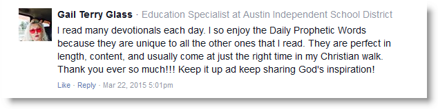 Daily Prophetic Word Testimonial