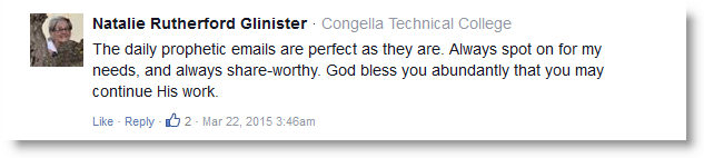 Daily Prophetic Word Testimonial
