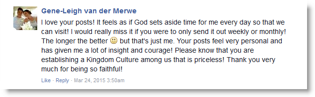 Daily Prophetic Word Testimonial
